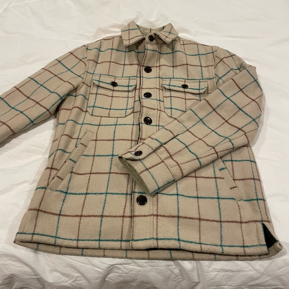 LL Bean Wool, fleece lined plaid jacket